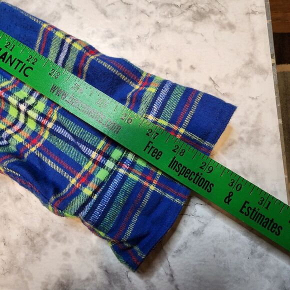 Abercrombie & Fitch Flannel Shirt Mens XXL 2XL Plaid Blue Colorful Muscle Cotton - Picture 10 of 11